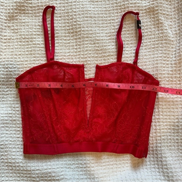 NWT New Victorias Secret Sexy Long Line V Neck Red Corset Bra Bralette sz small - Picture 2 of 6